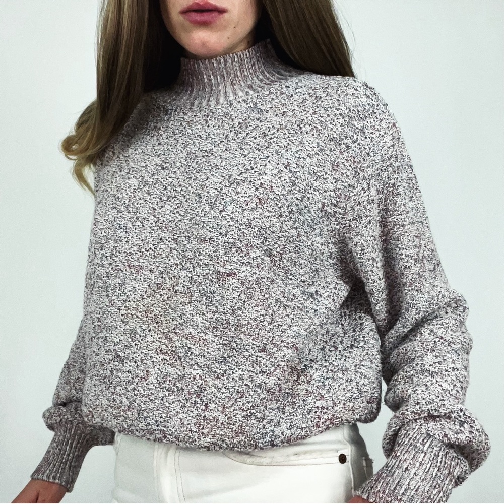 Vintage Varigated Knit Mockneck Sweater | Size L